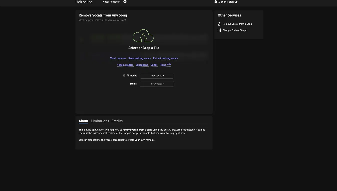 X-Minus screenshot