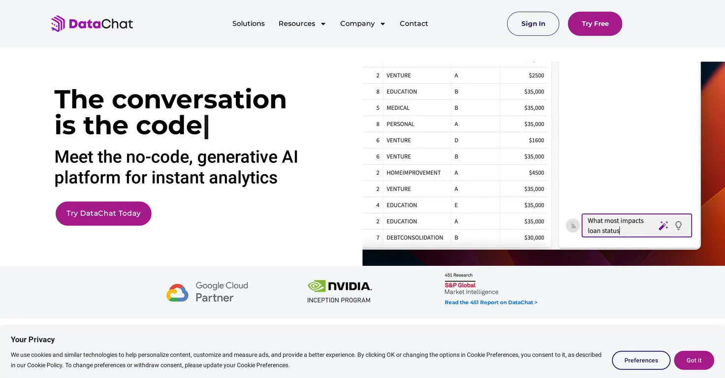 Datachat screenshot