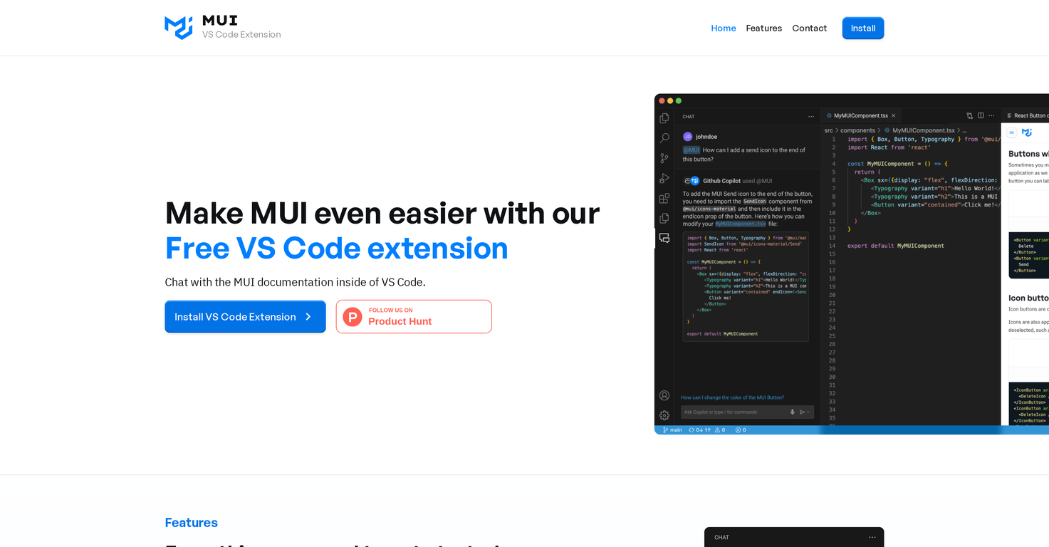 MUI VS Code Extension screenshot